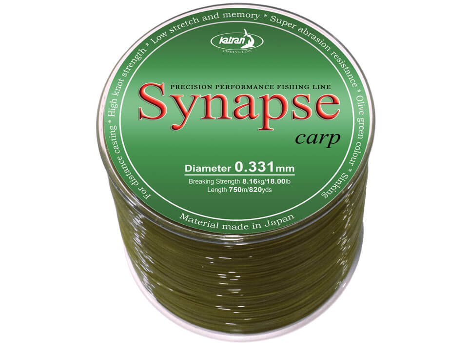 Fir monofilament Katran Synapse Carp, Olive Green, 0.331mm/18.00lb/8.16kg, 750m
