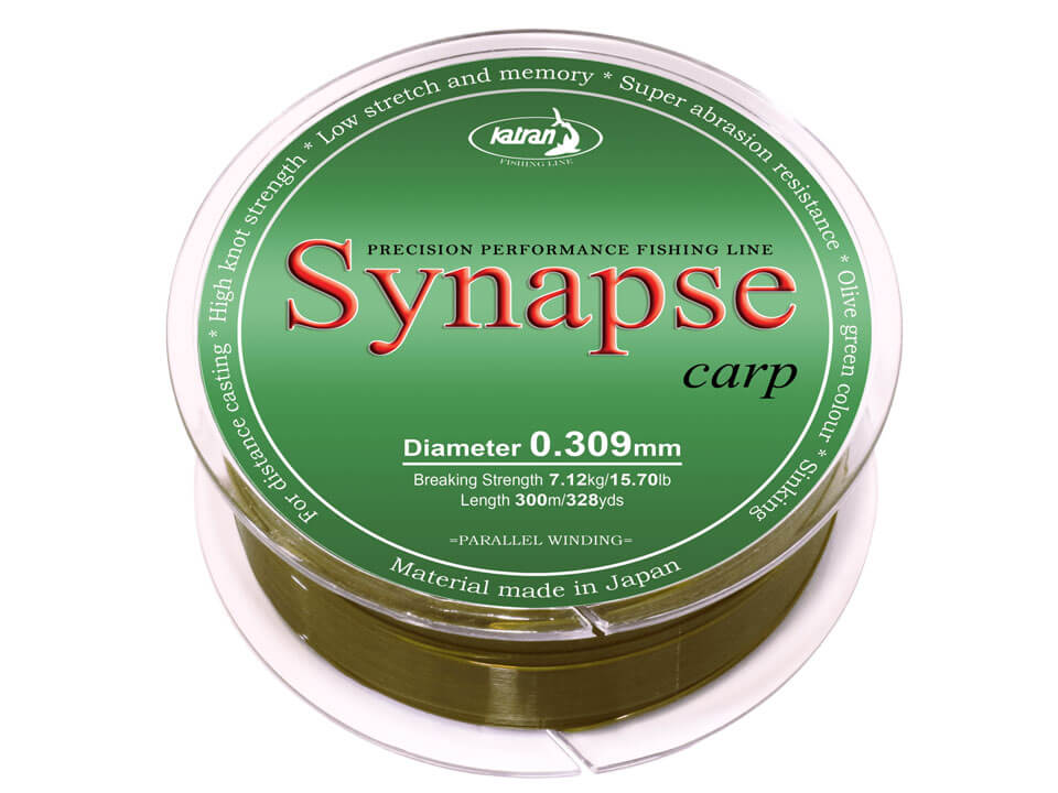 Fir monofilament Katran Synapse Carp, Olive Green, 0.331mm/18.00lb/8.16kg, 300m