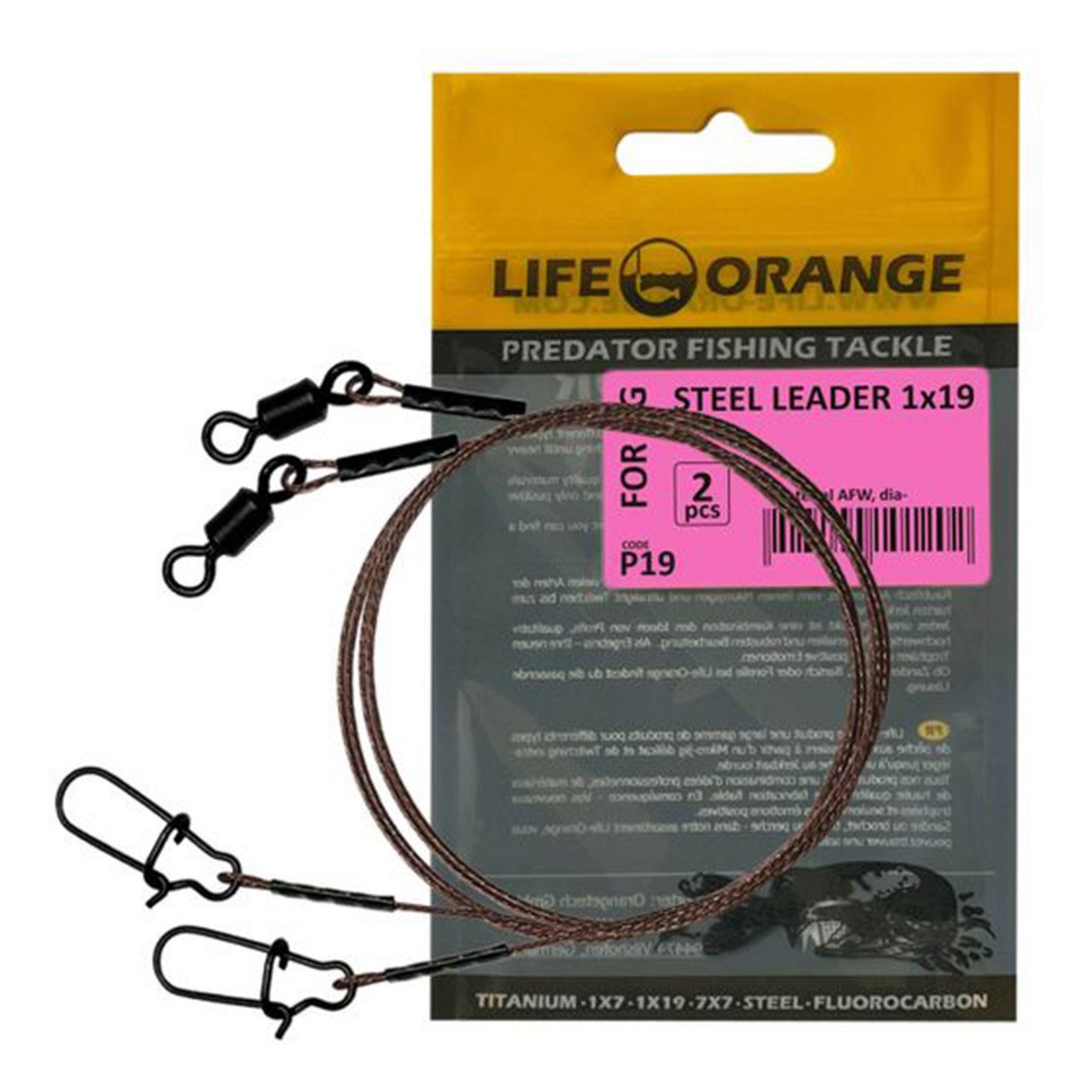 Strună oțel Orange Steel Leader 20cm/7kg, 2buc/plic