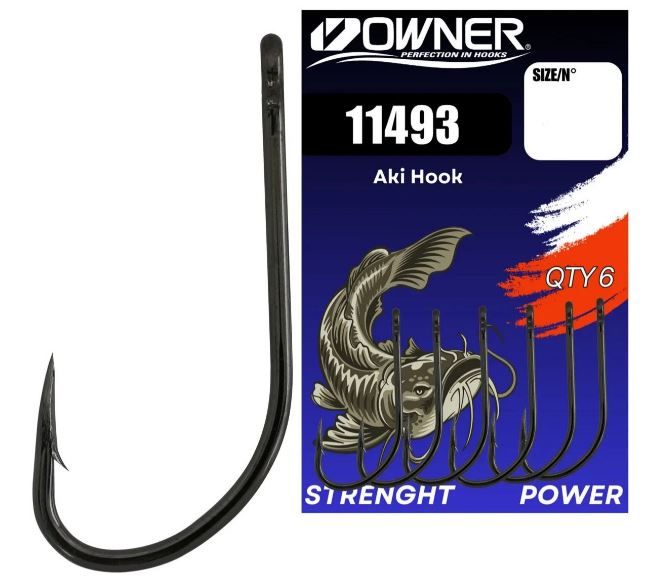 Cârlige Owner Amaz 11493 Aki Hook, Black Chrome, Nr.3/0, 6buc/plic
