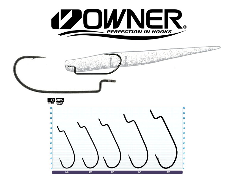 Cârlige offset Owner 5102 Worm Wide Gap, Nr.4/0, 5buc/plic