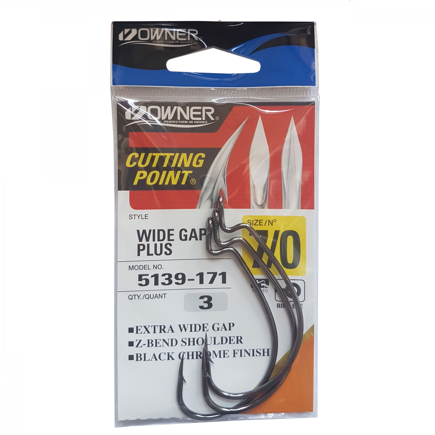 Cârlige offset Owner 5139 Wide Gap Plus, Nr.4/0, 5buc/plic