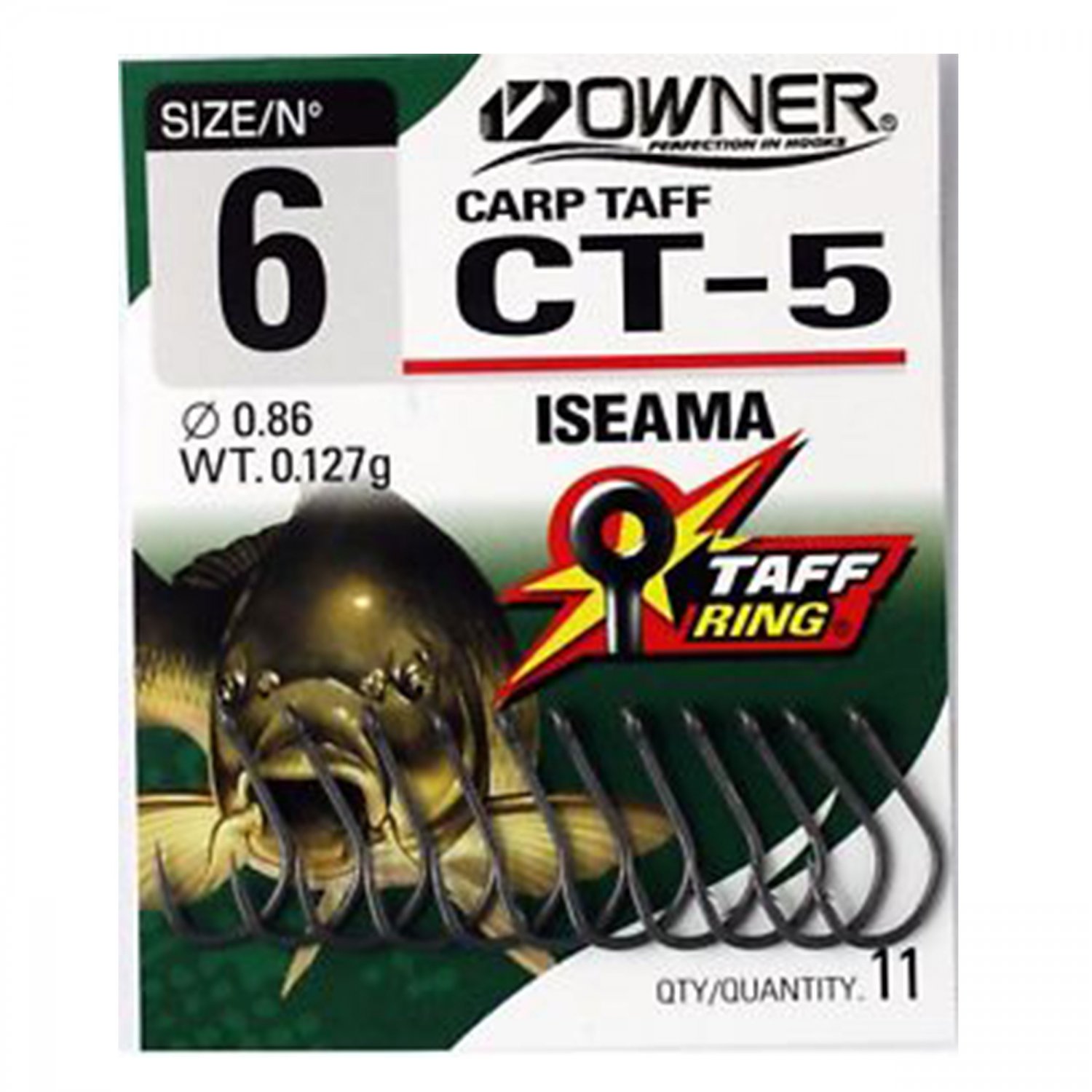 Cârlige Owner CT-5 Carp Iseama, Nr.2, 7buc/plic