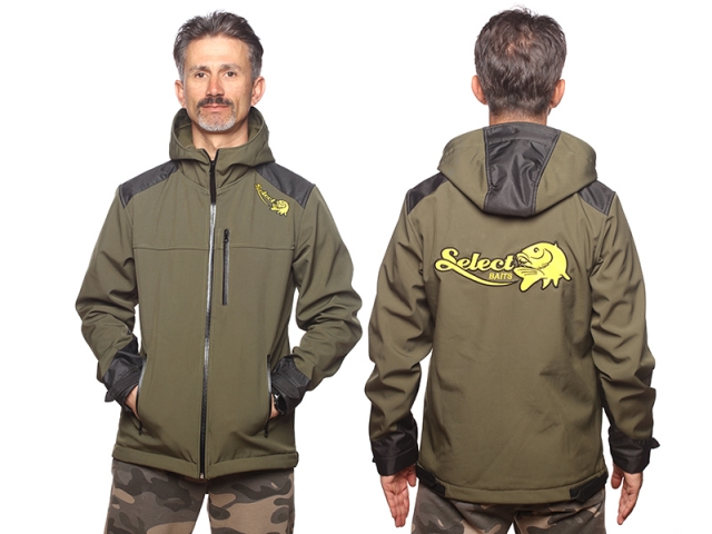 Jachetă Select Baits New Wave Softsheel Fleece Insulated, Green/Black, 2X-Large