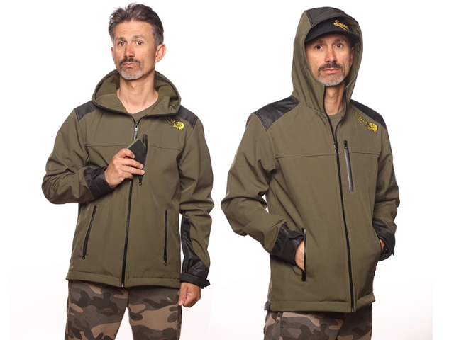 Jachetă Select Baits New Wave Softsheel Fleece Insulated, Green/Black, 2X-Large