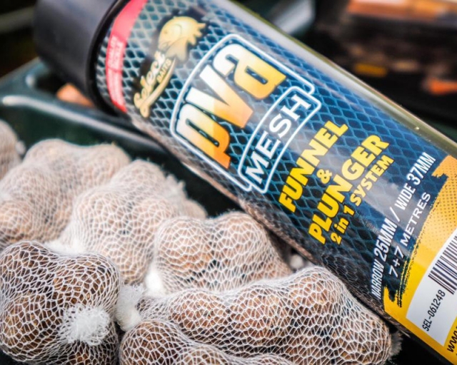 Kit plasă solubilă + tijă compresie Select Baits Pva Mesh Funnel&Plunger 2 in 1 System
