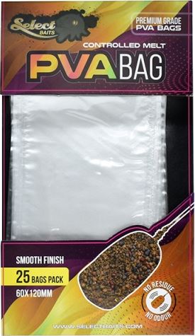Pungi Pva Select Baits Pva Bag, 60x120mm, 25buc/plic