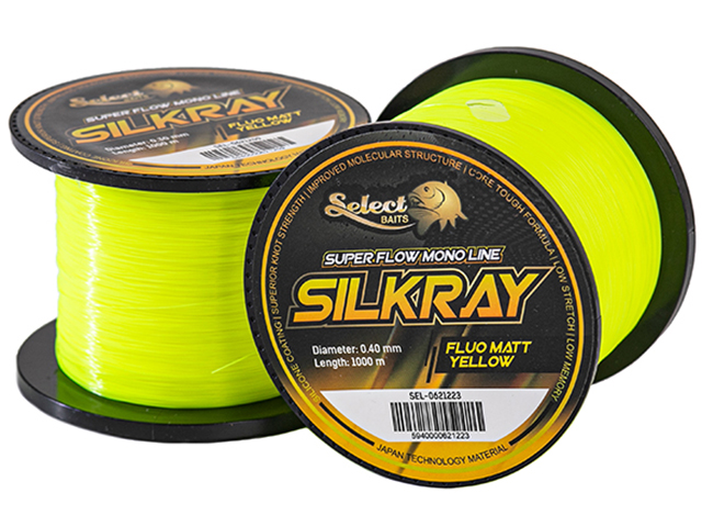 Fir monofilament Select Baits Silkray, Fluo Matt Yellow, 0.35mm/1000m