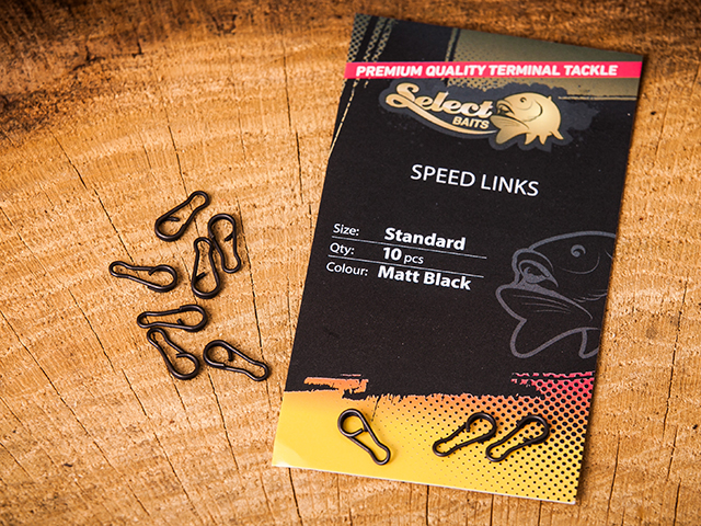 Agrafe rapide Select Baits Speed Links, Matt Black, Standard, 10buc/plic