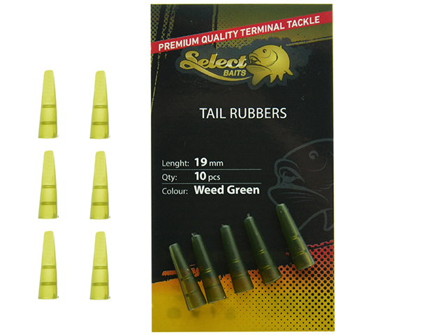 Conuri Select Baits Tail Rubbers, Weed Green, 19mm, 10buc/plic