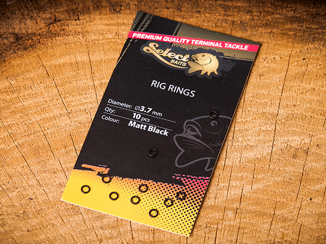 Anouri rotunde Select Baits Rig Rings, Matt Black, 3.7mm, 10buc/plic