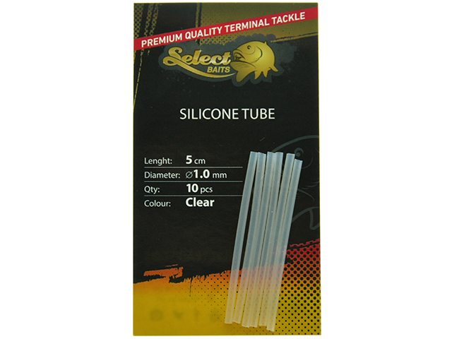 Varniș siliconic Select Baits Silicone Tube, Clear, Small, 0.8mm/5cm, 10buc/plic