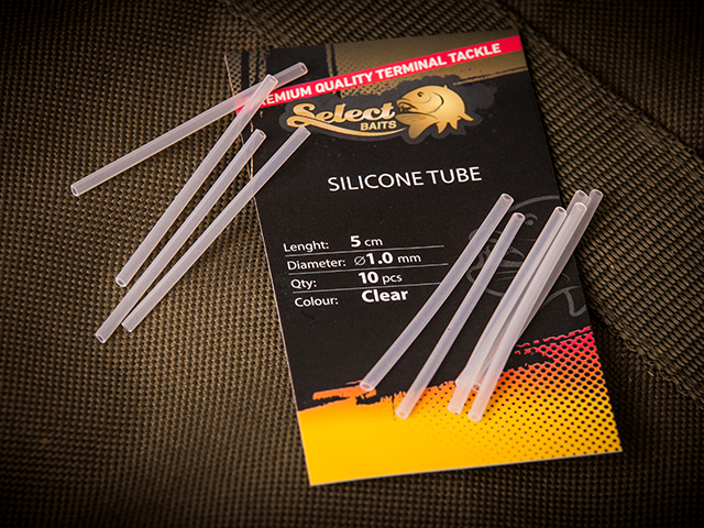 Varniș siliconic Select Baits Silicone Tube, Clear, Small, 0.8mm/5cm, 10buc/plic
