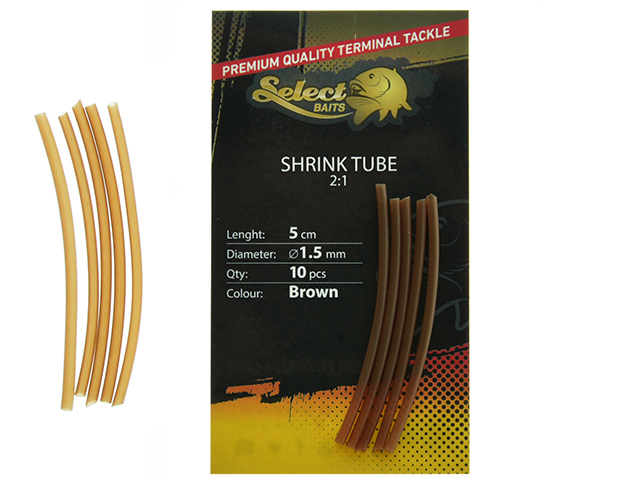 Tub termocontractabil Select Baits Skrink Tube, Brown, 1.5mm/5cm, 10buc/plic