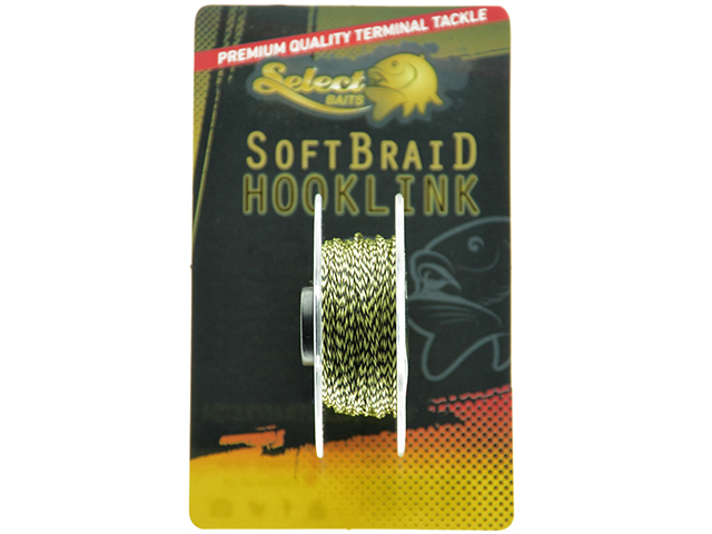 Fir textil Select Baits Soft Braid Hooklink, Camou Green, 25lb/15m