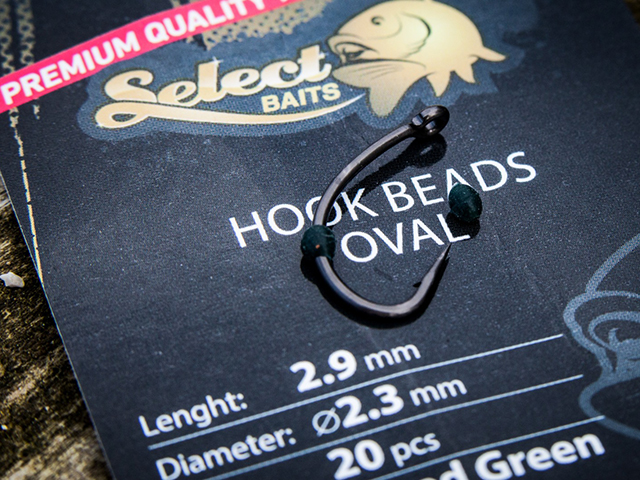 Micro opritoare Select Baits Oval Hook Beads, Weed Green, 2.3mm/2.9mm, 20buc/plic