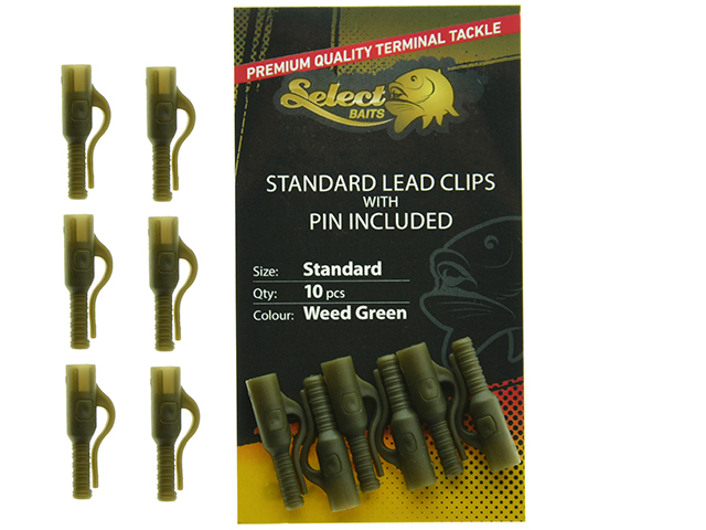 Clipsuri plumb pierdut Select Baits Standard Lead Clip, Weed Green, 10buc/plic