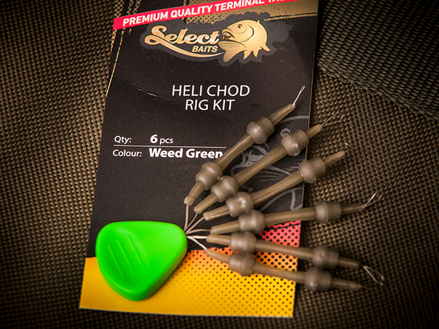 Kit Select Baits Heli Chod Rig, Weed Green, 6buc/plic