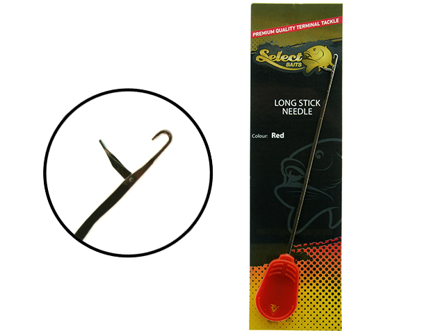 Croșetă Select Baits Long Stick Needle, Red, 12cm