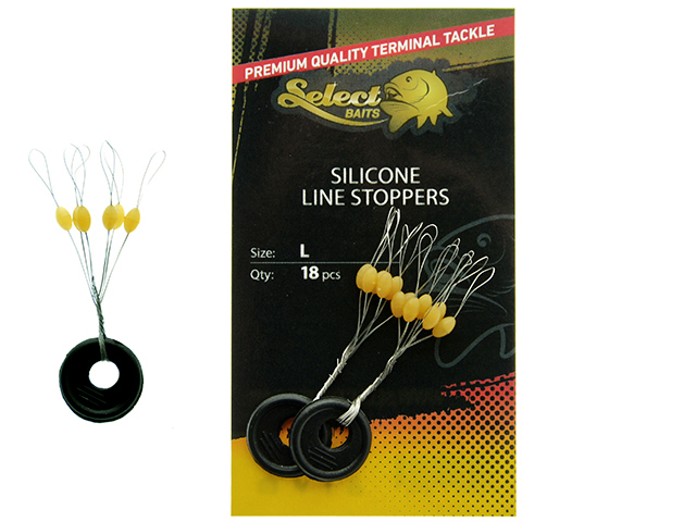 Opritoare Select Baits Silicone Line Stoppers, Small, 18buc/plic