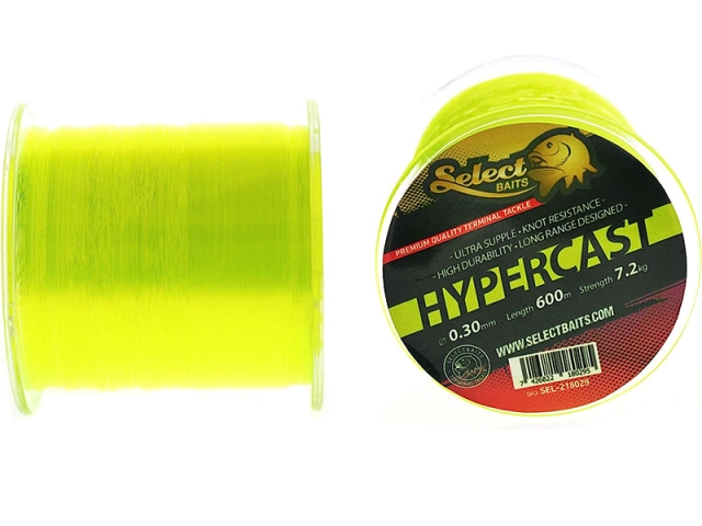 Fir monofilament Select Baits Hypercast, Neon Yellow, 0.28mm/6.8kg/600m