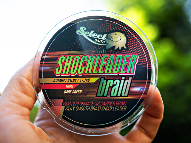 Fir textil Select Baits Shockleader X8 Braid, Dark Green, 0.25mm/100m
