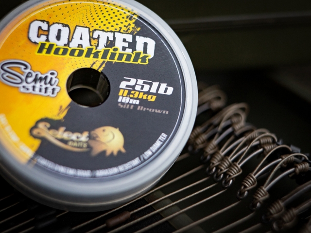 Fir textil Select Baits Coated Hooklink Semi-Stiff, Silt Brown, 25lb/11.3kg/10m