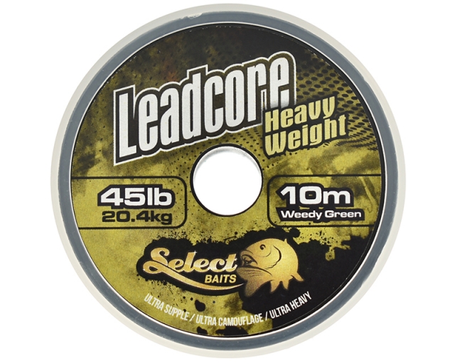 Fir Select Baits Heavy Weight Leadcore, Weedy Green, 45lb/20.4kg/10m