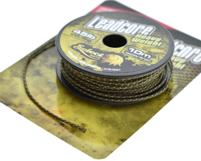Fir Select Baits Heavy Weight Leadcore, Weedy Green, 45lb/20.4kg/10m