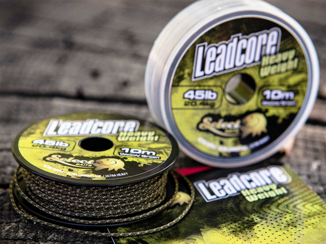 Fir Select Baits Heavy Weight Leadcore, Weedy Green, 45lb/20.4kg/10m