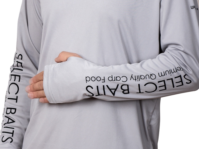 Bluză Select Baits UV Long Sleeve Hoodie UPF 50+, Light Grey, Large