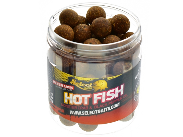 Boilies critic echilibrat Select Baits, Hot Fish-Monster Crab&Black Pepper Oil, 16mm