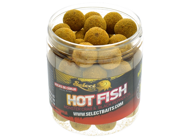 Boilies de cârlig special întărit Select Baits, Hot Fish-Monster Crab&Black Pepper Oil, 20mm