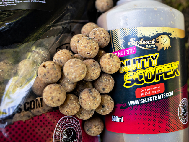 Boilies Select Baits, Nutty Scopex, 15mm, 800g