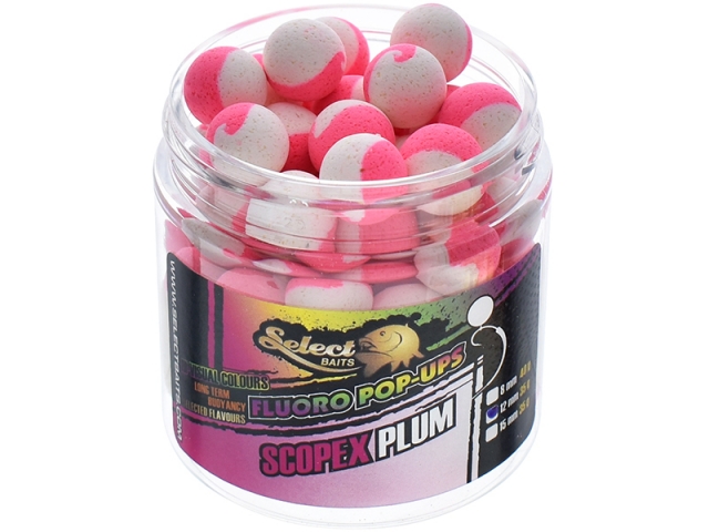 Pop-up Select Baits Fluoro, Scopex-Plum, 15mm/35g