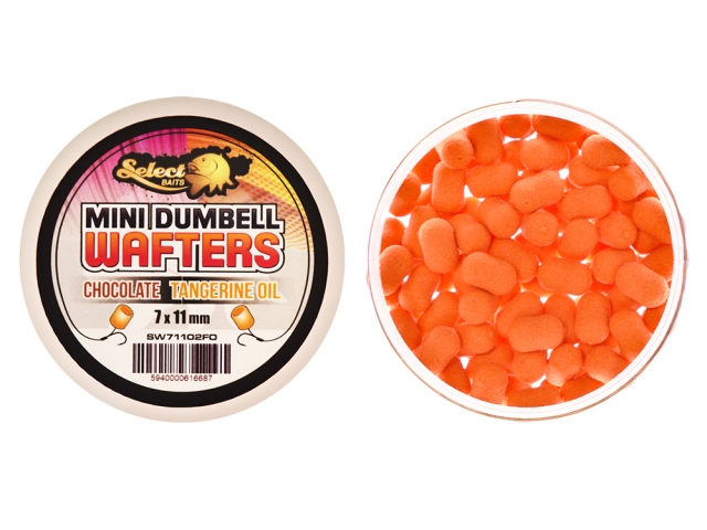 Mini dumbells critic echilibrate Select Baits Wafters, Chocolate&Tangerine Oil, 7-11mm/45g