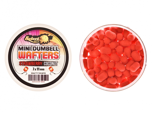 Mini dumbells critic echilibrate Select Baits Wafters, Strawberry&Coconut, 7-11mm/45g