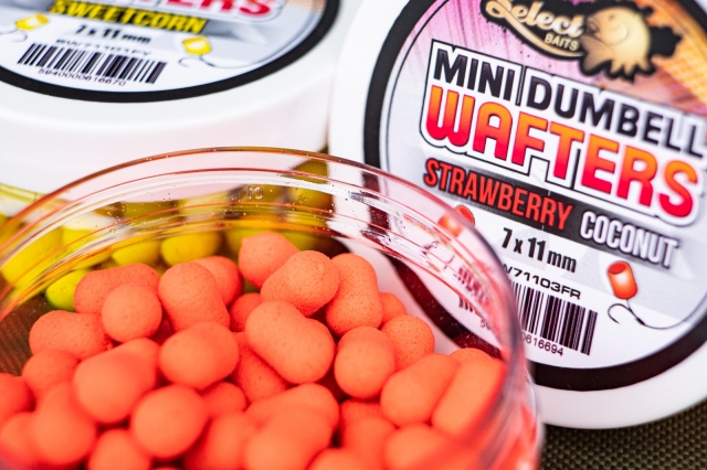 Mini dumbells critic echilibrate Select Baits Wafters, Strawberry&Coconut, 7-11mm/45g