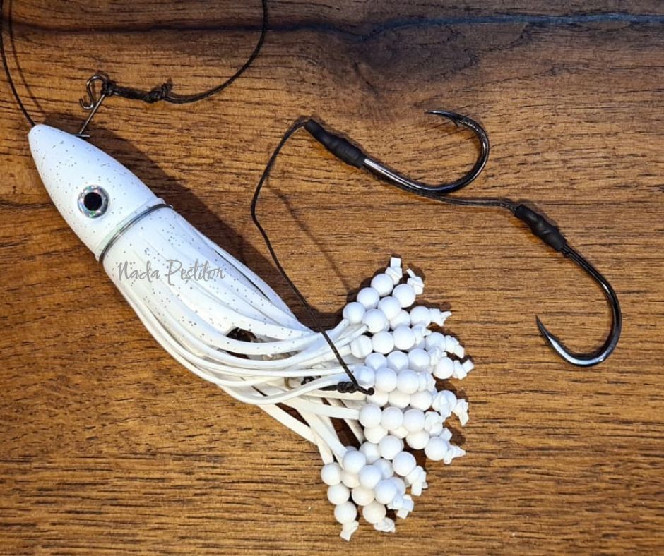 Teaser Țicu Fishing 2x Fudo BlackCat 7/0, 200g, alb