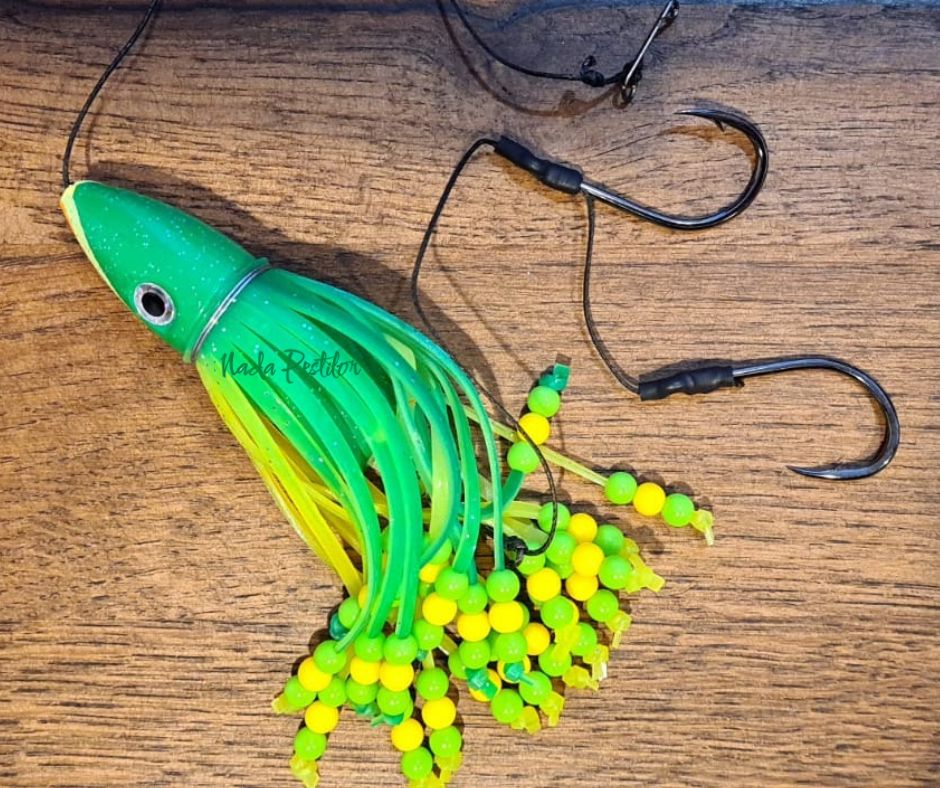 Teaser Țicu Fishing 2x Fudo BlackCat 7/0, 200g, verde