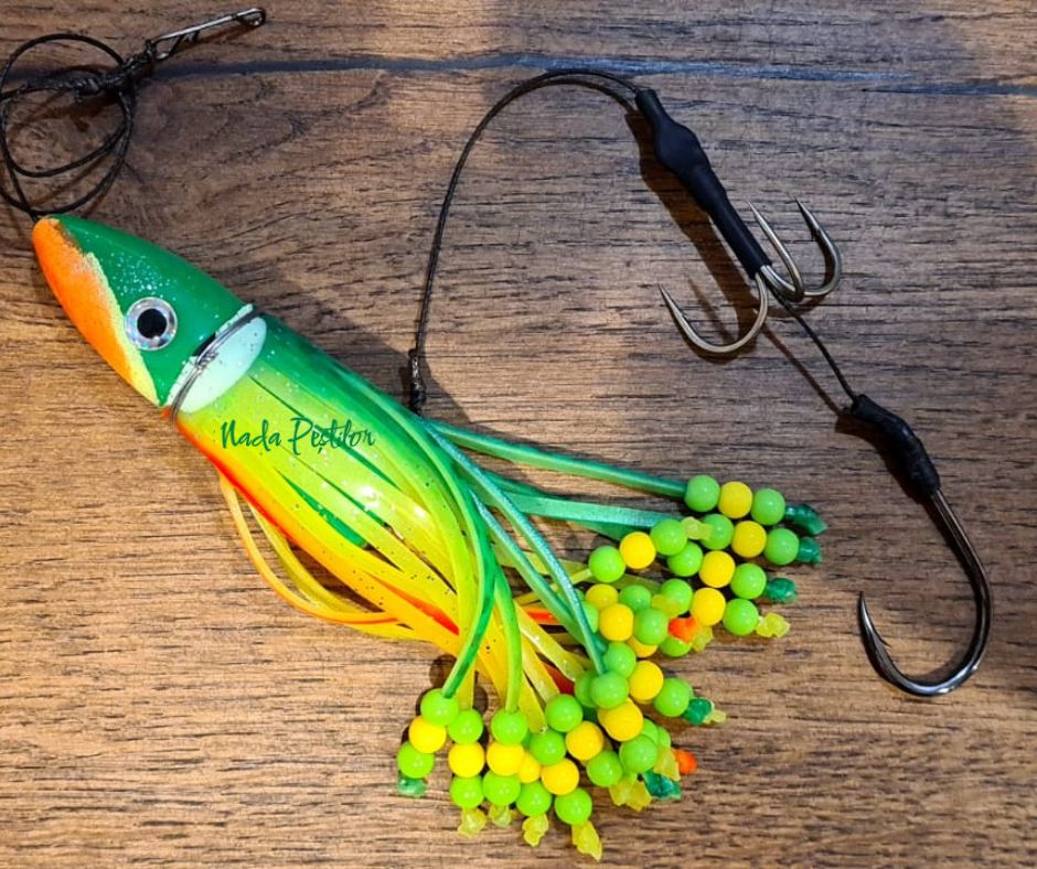 Teaser Țicu Fishing Fudo BlackCat 7/0  + Ancoră Fudo 3/0, 200g, verde