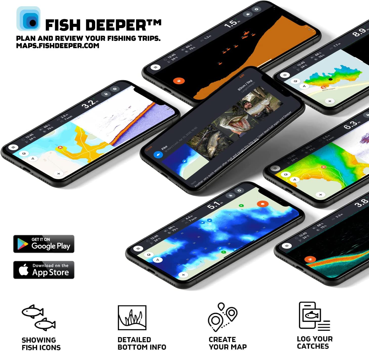 Kit sonar + suport smartphone + lanternă Deeper Chirp+ 2.0 Trophy Bundle