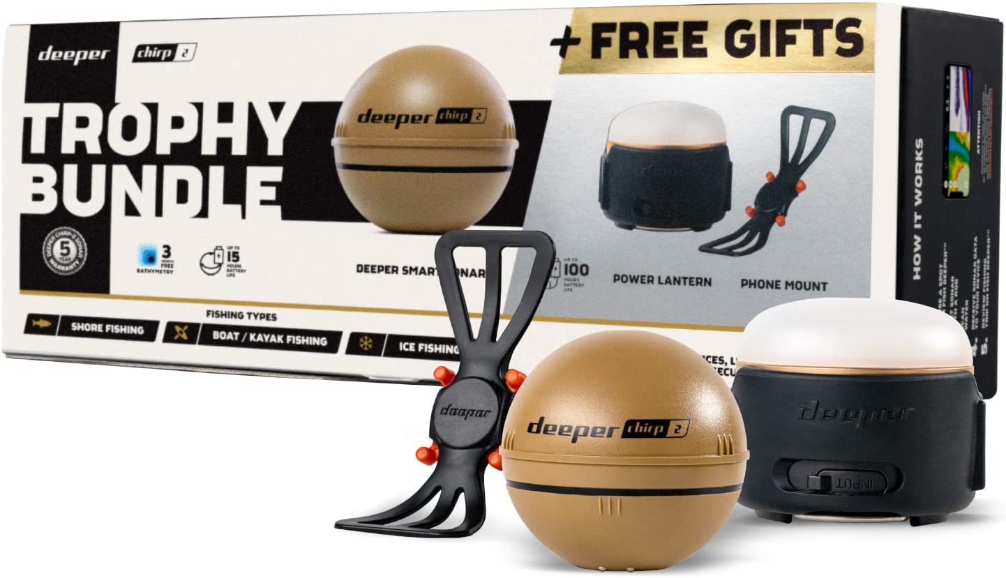 Kit sonar + suport smartphone + lanternă Deeper Chirp+ 2.0 Trophy Bundle