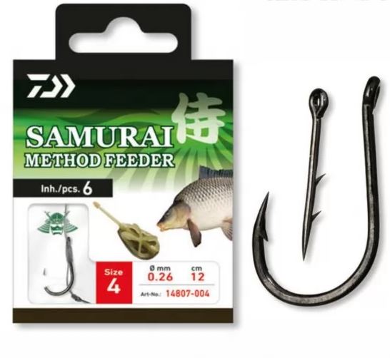 Cârlige legate Daiwa Samurai Method Feeder Nr.6, 6buc/plic