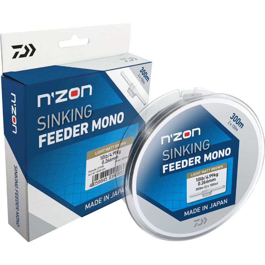 Fir monofilament Daiwa NZon Sinking Feeder Mono, Matt Brown, 0.16mm/1.7kg/300m