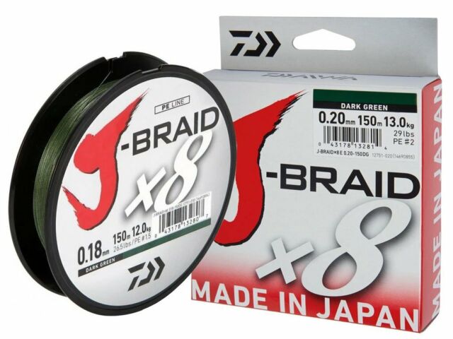 Fir textil Daiwa J-Braid X8, Dark Green, 0.06mm/4kg/150m