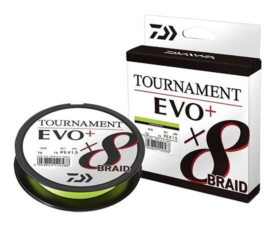 Fir textil Daiwa Tournament Evo+ 8X Braid, Chartreuse, 0.18mm/15.8kg/135m