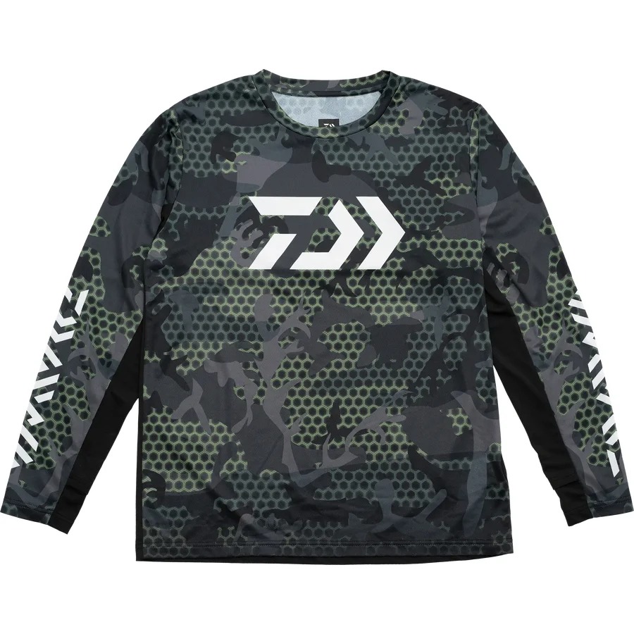 Bluză Tehnică Daiwa Hex Jersey Shirt LS 3012E, Large, Green