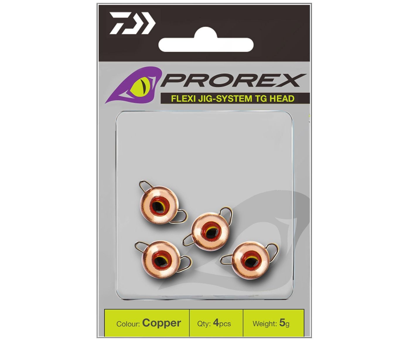 Plumb cheburashka jig Daiwa Prorex Flexi Jig-System TG Head, Copper, 9g, 2buc/plic