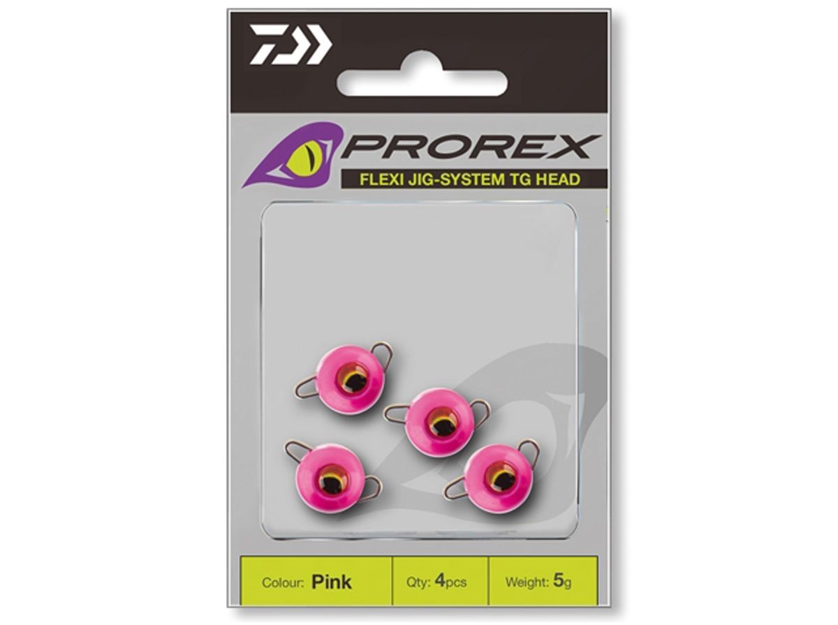 Plumb cheburashka jig Daiwa Prorex Flexi Jig-System TG Head, Fluo Pink, 8g, 3buc/plic